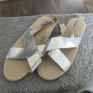 ASOS silver sandals, size 39, narrow to regular width